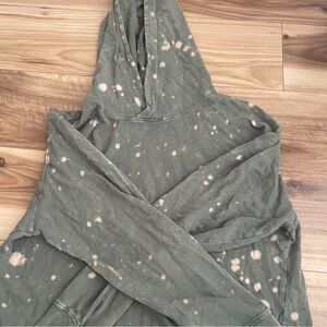 Olive Green Distressed Bleached Women's Hoodie